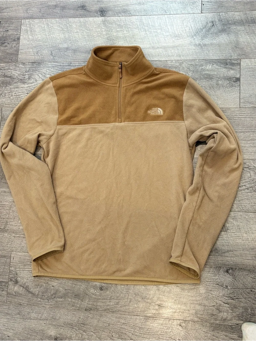 The North Face Men's Two-Tone Brown/Tan Quarter-Zip Fleece